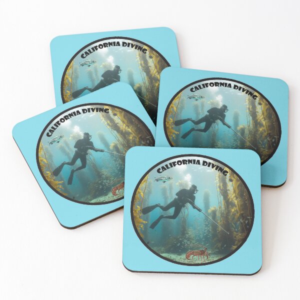 Item preview, California Freediving Spearfishing Diver with Kelp, Fish and a Lobster URM designed and sold by urmaddad.