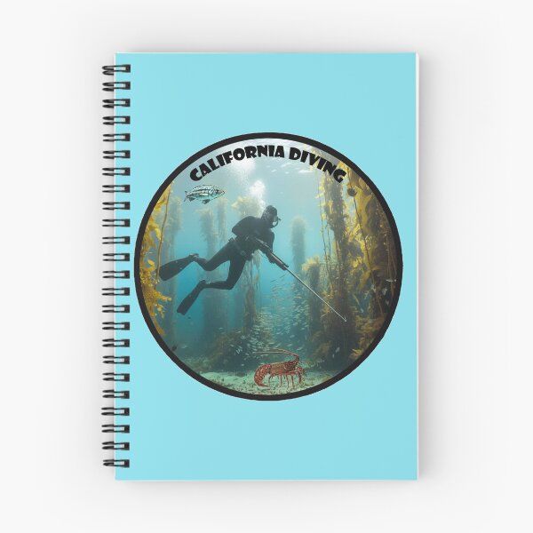 Item preview, California Freediving Spearfishing Diver with Kelp, Fish and a Lobster URM designed and sold by urmaddad.