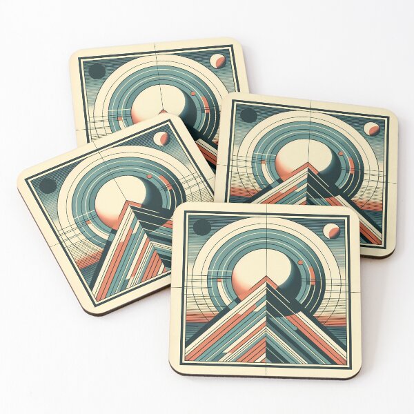Item preview, Retro Geometric Mountain with Planets designed and sold by InkSmithery.