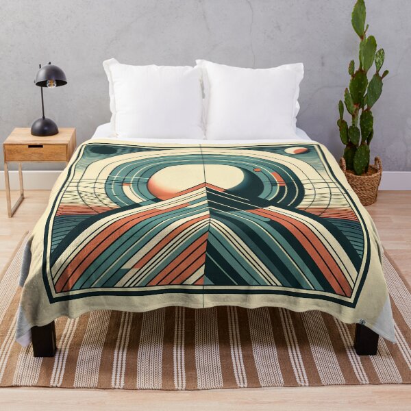 Item preview, Retro Geometric Mountain with Planets designed and sold by InkSmithery.
