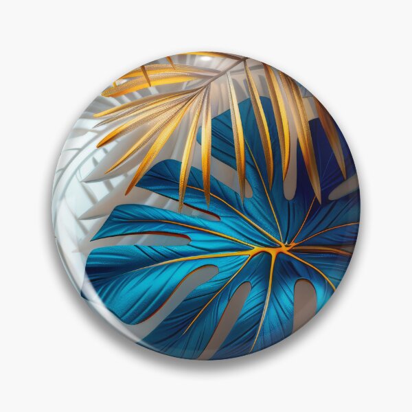 Item preview,  Tropical Leaves in Blue and Gold Medium designed and sold by MargaretWiktor.