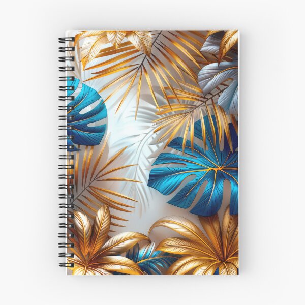 Item preview,  Tropical Leaves in Blue and Gold Medium designed and sold by MargaretWiktor.