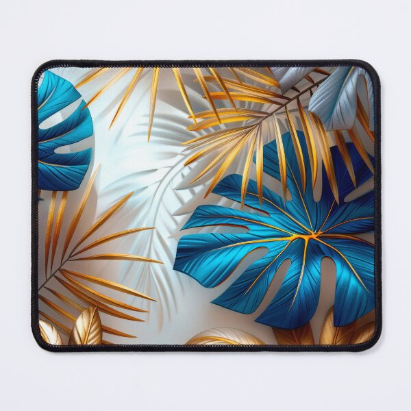 Item preview,  Tropical Leaves in Blue and Gold Medium designed and sold by MargaretWiktor.