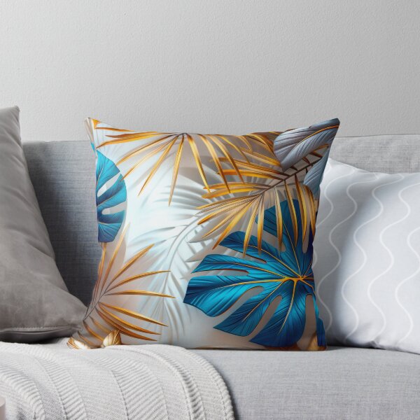 Item preview,  Tropical Leaves in Blue and Gold Medium designed and sold by MargaretWiktor.
