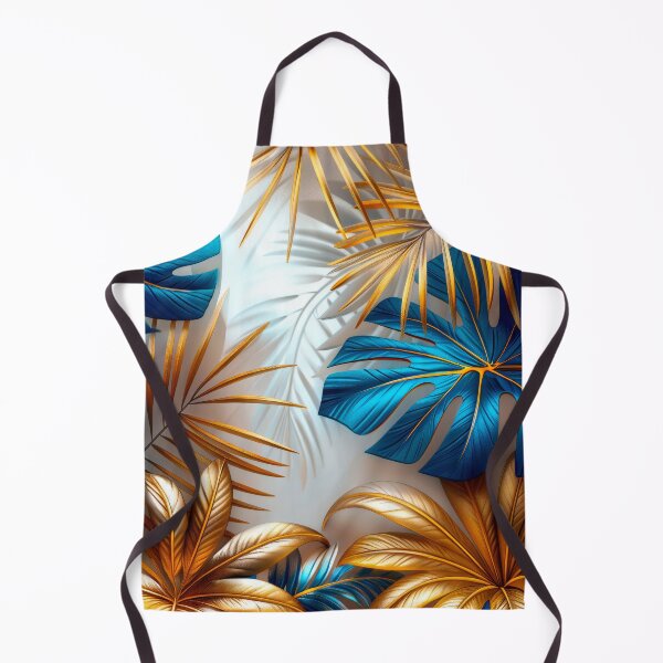 Item preview,  Tropical Leaves in Blue and Gold Medium designed and sold by MargaretWiktor.