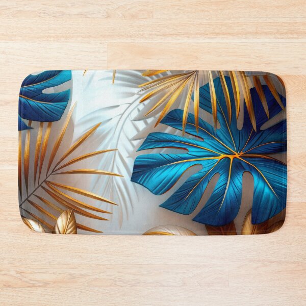 Item preview,  Tropical Leaves in Blue and Gold Medium designed and sold by MargaretWiktor.