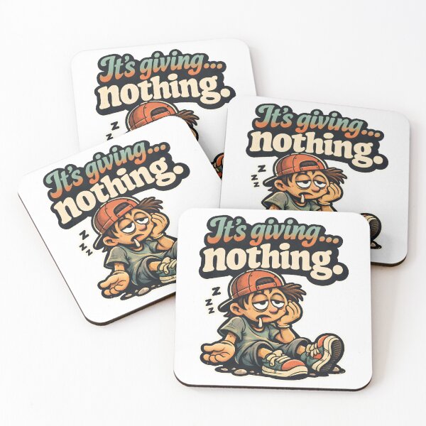 Item preview, It's Giving Nothing Funny Gen Z Slang Meme - Sleepy Relatable Aesthetic Art - Sarcastic Moody Boredom Quote - Retro Cartoon Graphic for Stickers T-Shirts Hoodies and Alternative Room Decor designed and sold by Vivaan Studio.