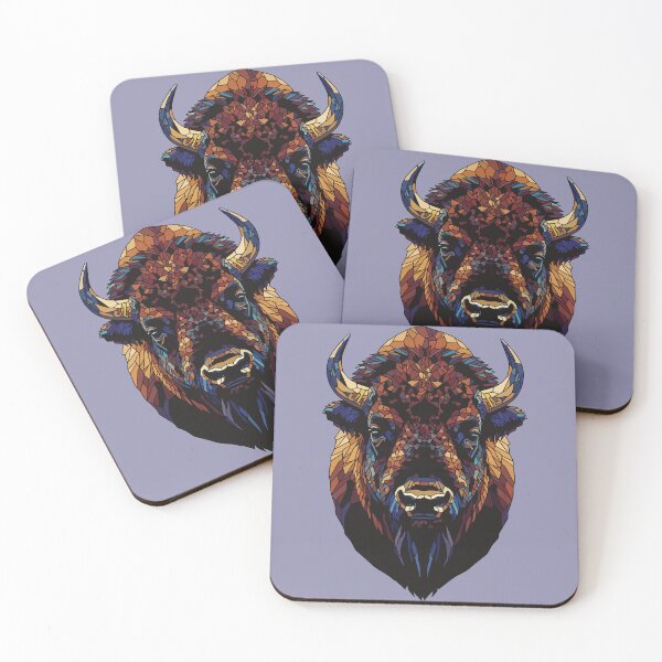Item preview, bison bust mosaic designed and sold by designmari.