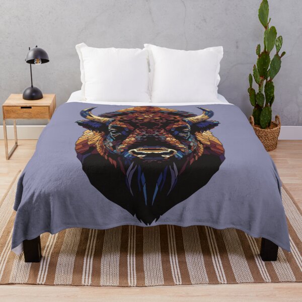 Item preview, bison bust mosaic designed and sold by designmari.