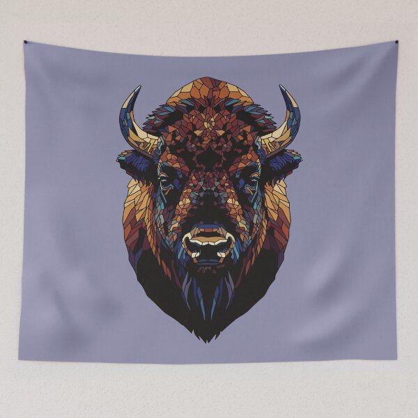 Item preview, bison bust mosaic designed and sold by designmari.
