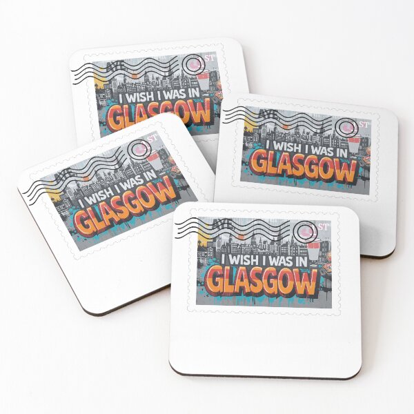 Item preview, I Wish I Was In Glasgow Design | Glasgow Skyline Stamp Souvenir designed and sold by Loom on the Loch.