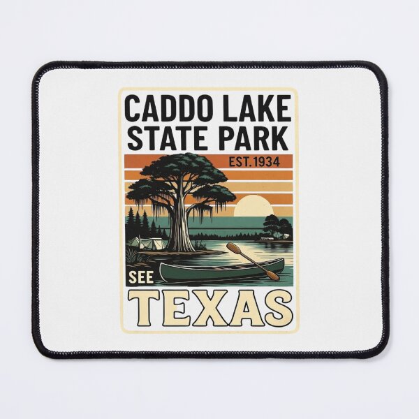Item preview, Vintage Caddo Lake State Park Texas | Retro Cypress Bayou Travel Poster Tee designed and sold by GeniePixel.