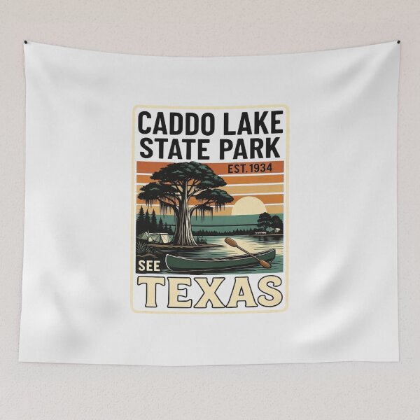 Item preview,  Vintage Caddo Lake State Park Texas | Retro Cypress Bayou Travel Poster Tee designed and sold by GeniePixel.