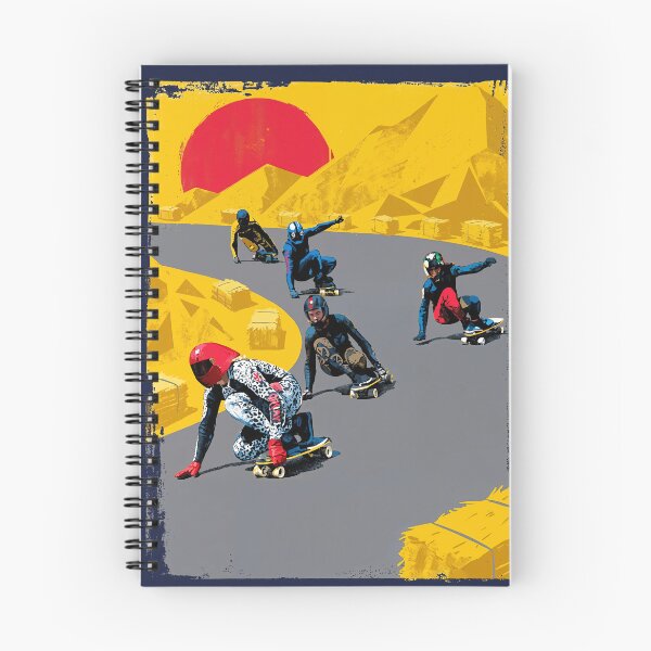 Item preview, Sunset Rush: Downhill Skaters Action Art designed and sold by Bizu digitalart..