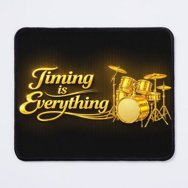Item preview, Timing Is Everything – Gold Drum Kit Design designed and sold by MySheetMusicArt.