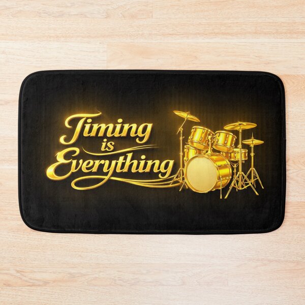 Item preview, Timing Is Everything – Gold Drum Kit Design designed and sold by MySheetMusicArt.