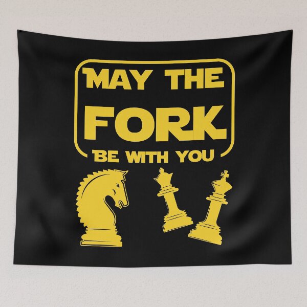 Item preview, Funny Nerdy May the Fork Be With You Chess Player Sci-Fi Space Parody designed and sold by MathWare MathClips.