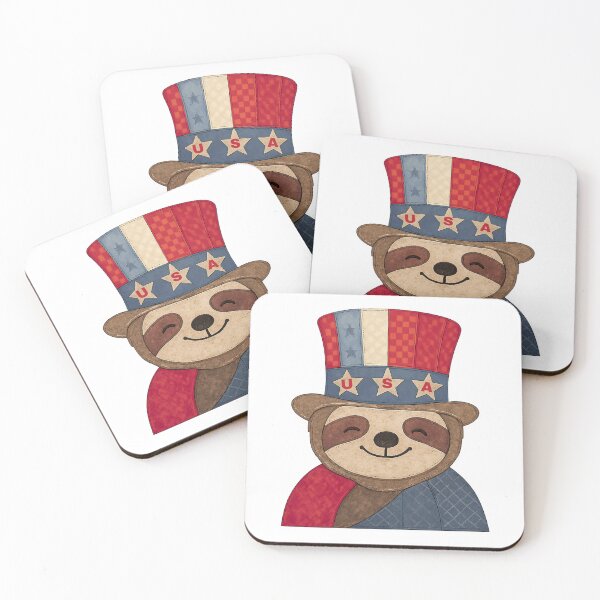 Item preview, Patriotic Sloth Wearing Uncle Sam's Hat designed and sold by SquirrelDesignLLC.