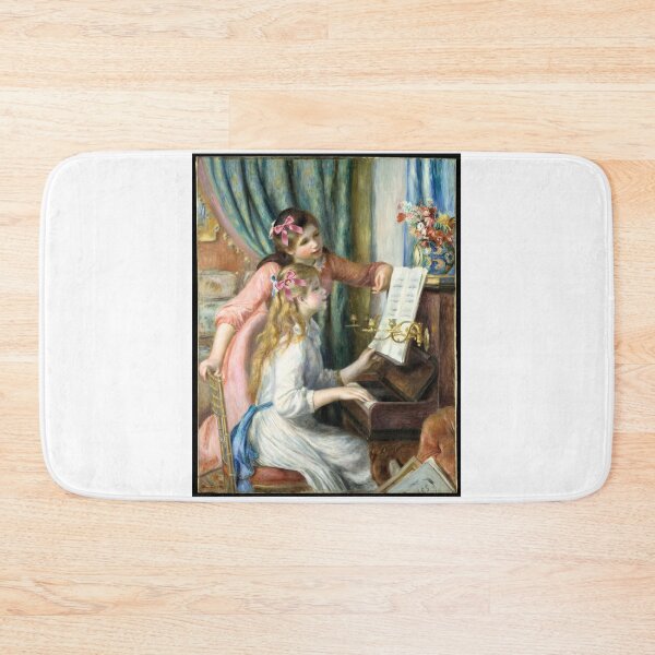 Item preview, Coquette Girls at the Piano - Renoir Impressionist Art Parody with Pink Bow designed and sold by Open Canvas.
