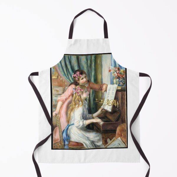 Item preview, Coquette Girls at the Piano - Renoir Impressionist Art Parody with Pink Bow designed and sold by Open Canvas.