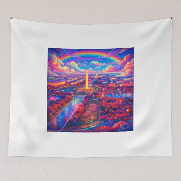 Item preview, Dreamlike Washington DC Aerial Shot – Surreal Washington Monument & Capitol designed and sold by LScreations9093.