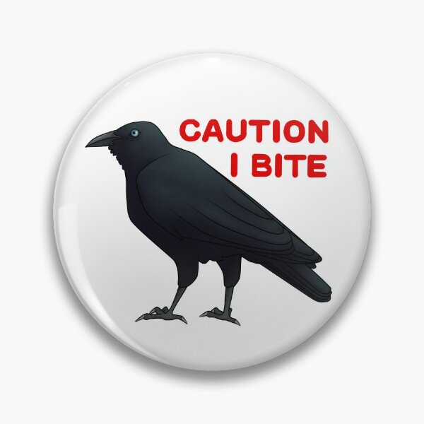 Item preview, Caution I Bite Raven designed and sold by ForeverKnightAC.