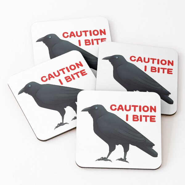 Item preview, Caution I Bite Raven designed and sold by ForeverKnightAC.