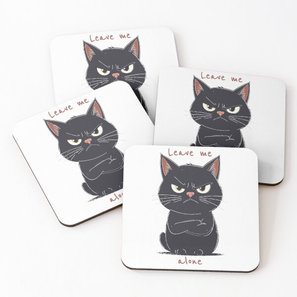 Item preview, Grumpy Black Cat – Sassy & Moody Cat Illustration designed and sold by MarWachaN.