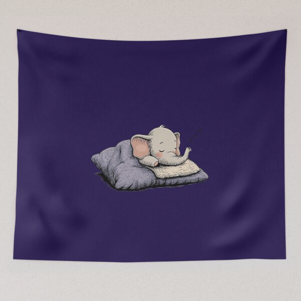 Item preview, Sleeping Baby Elephant – Cute sleeping elephant on a pillow illustration designed and sold by Meiersbeste.