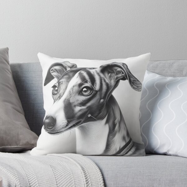 Item preview, Elegant Whippet Portrait Black And White designed and sold by Aurea Geometry.