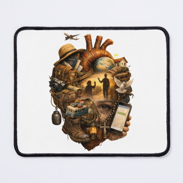 Item preview, Heart of the Emigrant | Surreal illustration about migration, faith, and distance. By COLORALMY designed and sold by Coloralmy.