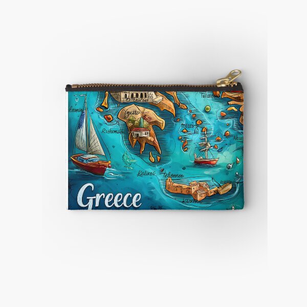 Item preview, Colorful Illustrated Map of Greece with Landmarks designed and sold by Artessie.