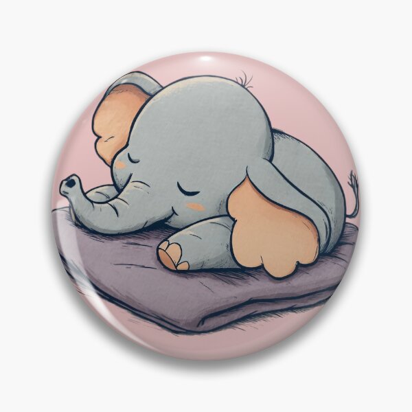 Item preview, Sleeping Baby Elephant – Cute sleeping elephant on a pillow illustration designed and sold by Meiersbeste.