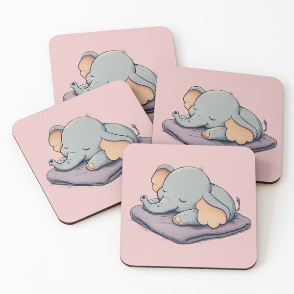 Item preview, Sleeping Baby Elephant – Cute sleeping elephant on a pillow illustration designed and sold by Meiersbeste.