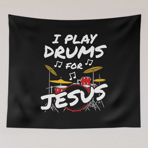 Item preview, I Play Drums For Jesus, Church Drummer Musician (Red) designed and sold by doodlerob.