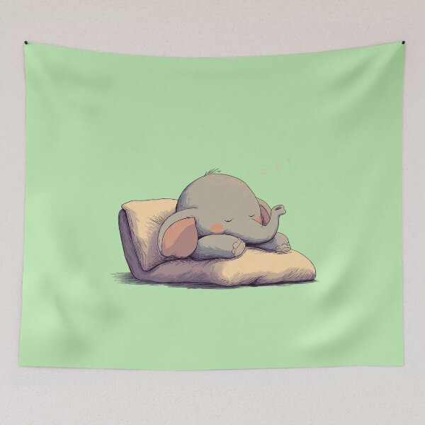 Item preview, Copy of Sleeping Baby Elephant – Cute sleeping elephant on pillow illustration designed and sold by Meiersbeste.