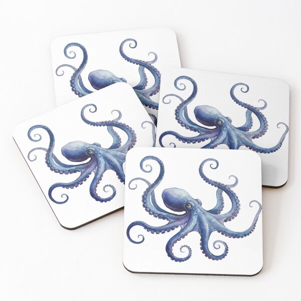 Item preview, Majestic Blue Watercolor Octopus Art designed and sold by capricedefille.
