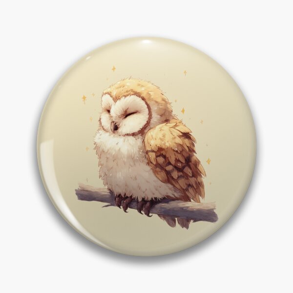 Item preview, Sleeping Baby Owl – Golden sleeping owl on branch illustration designed and sold by Meiersbeste.