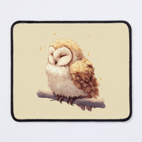 Item preview, Sleeping Baby Owl – Golden sleeping owl on branch illustration designed and sold by Meiersbeste.