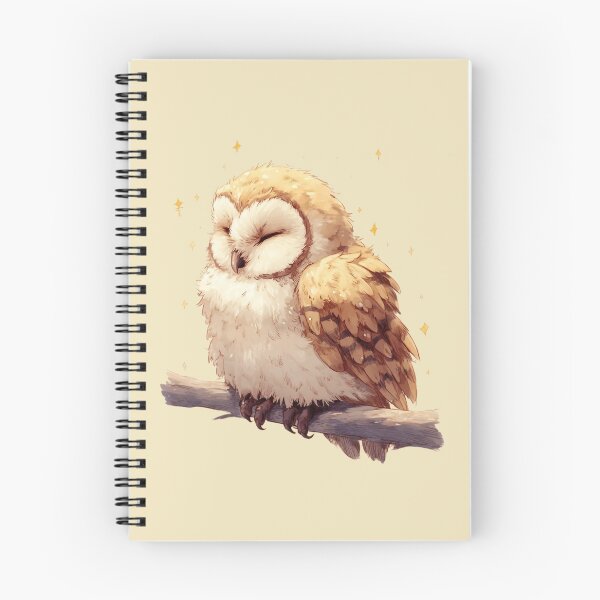Item preview, Sleeping Baby Owl – Golden sleeping owl on branch illustration designed and sold by Meiersbeste.