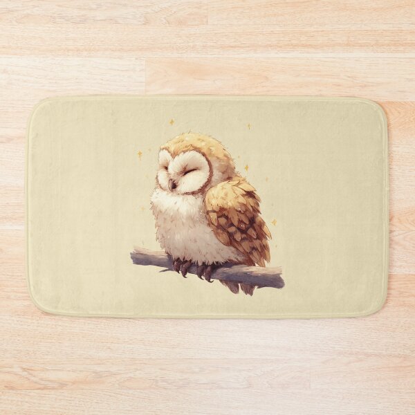 Item preview, Sleeping Baby Owl – Golden sleeping owl on branch illustration designed and sold by Meiersbeste.