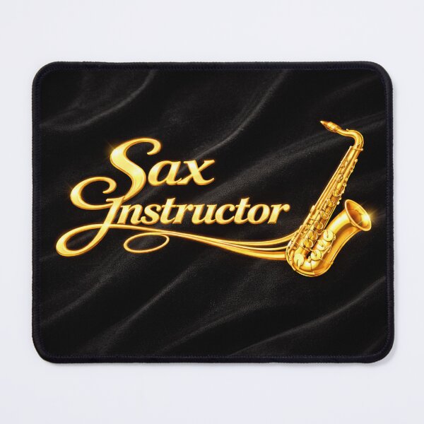 Item preview, Sax Instructor – Shiny Brass on Black Velvet designed and sold by MySheetMusicArt.