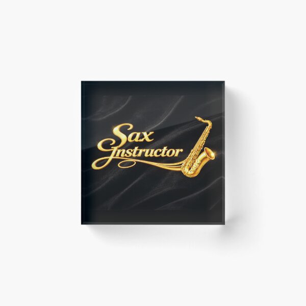 Item preview, Sax Instructor – Shiny Brass on Black Velvet designed and sold by MySheetMusicArt.