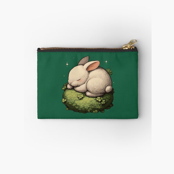 Item preview, Sleeping Baby Rabbit – Cute sleeping bunny on moss (clover & stars) designed and sold by Meiersbeste.