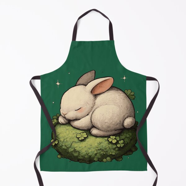 Item preview, Sleeping Baby Rabbit – Cute sleeping bunny on moss (clover & stars) designed and sold by Meiersbeste.