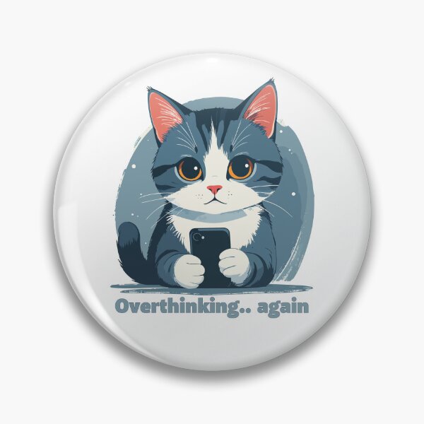 Item preview, Sleepless Cat – Late Night Phone Cat Illustration designed and sold by MarWachaN.
