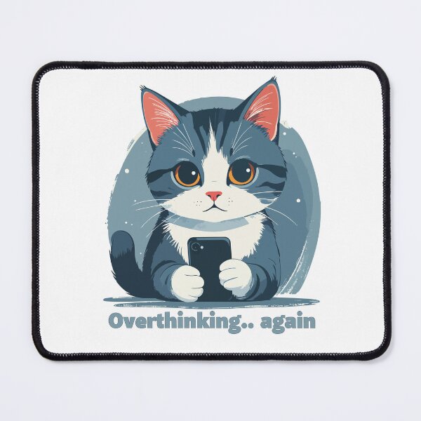 Item preview, Sleepless Cat – Late Night Phone Cat Illustration designed and sold by MarWachaN.