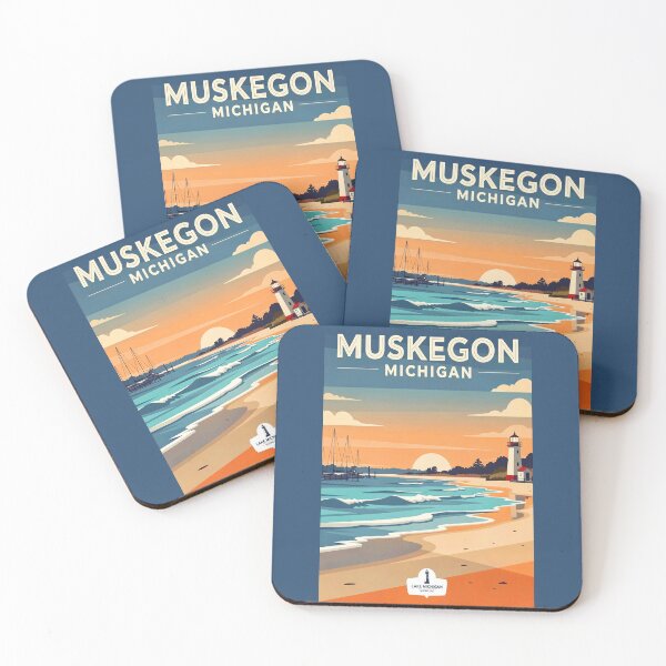Item preview, Muskegon Michigan Sunset Beach Lighthouse designed and sold by American Travels.
