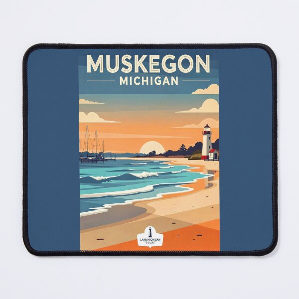 Item preview, Muskegon Michigan Sunset Beach Lighthouse designed and sold by American Travels.