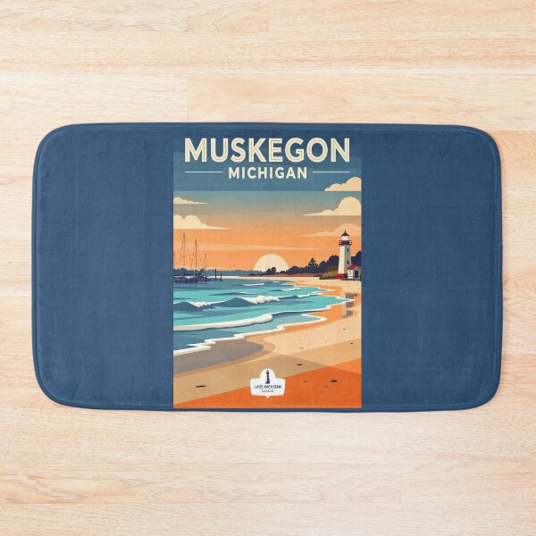 Item preview, Muskegon Michigan Sunset Beach Lighthouse designed and sold by American Travels.